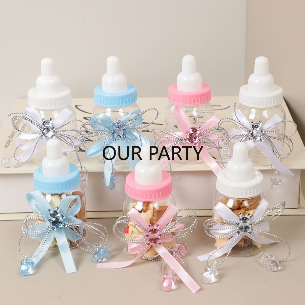 Party Games Baby Shower - 6/12Pcs Plastikowa butelka do karmienia Niedźwiedź