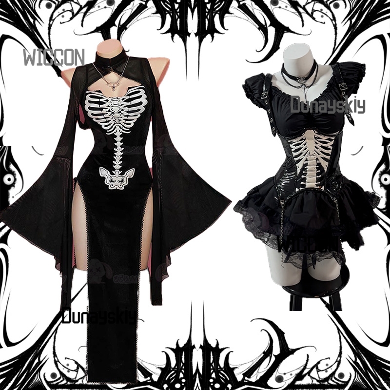 Party Games Steam - Kostium na Halloween Gotycka Czaszka Cosplay