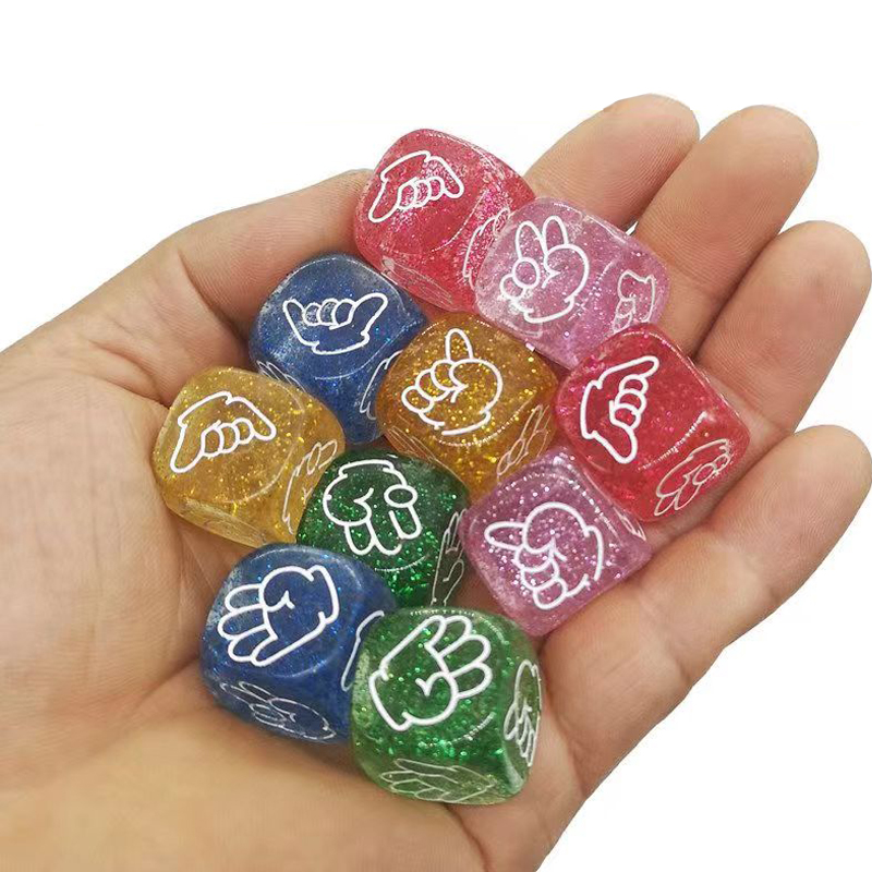 Party Games Juegos De Mesa - 10 SZTUK Brokatowe kostki 6-stronne 20MM