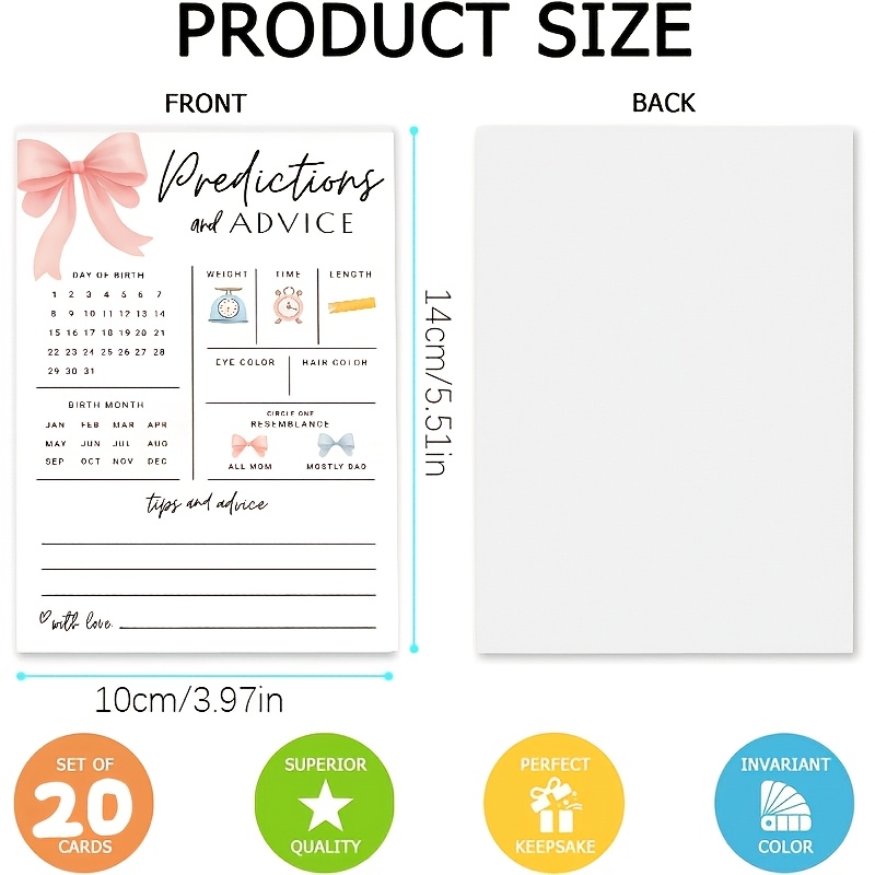 20 szt. Kart do przewidywania  – Party Games Baby Shower recenzja i cena